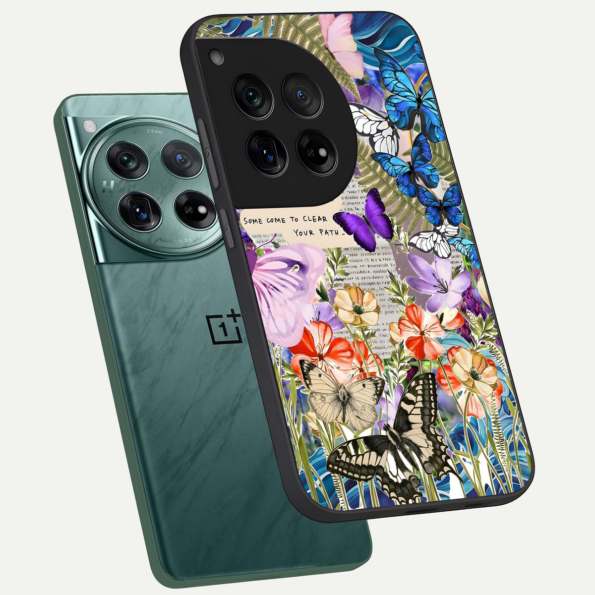  Storm Path Bloom phone case For OnePlus 12 showing premium glass back cover with detailed artwork