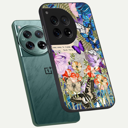  Storm Path Bloom phone case For OnePlus 12 showing premium glass back cover with detailed artwork