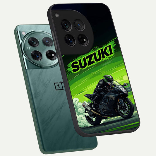  Suzuki Speed Beast phone case For OnePlus 12 showing premium glass back cover with detailed artwork
