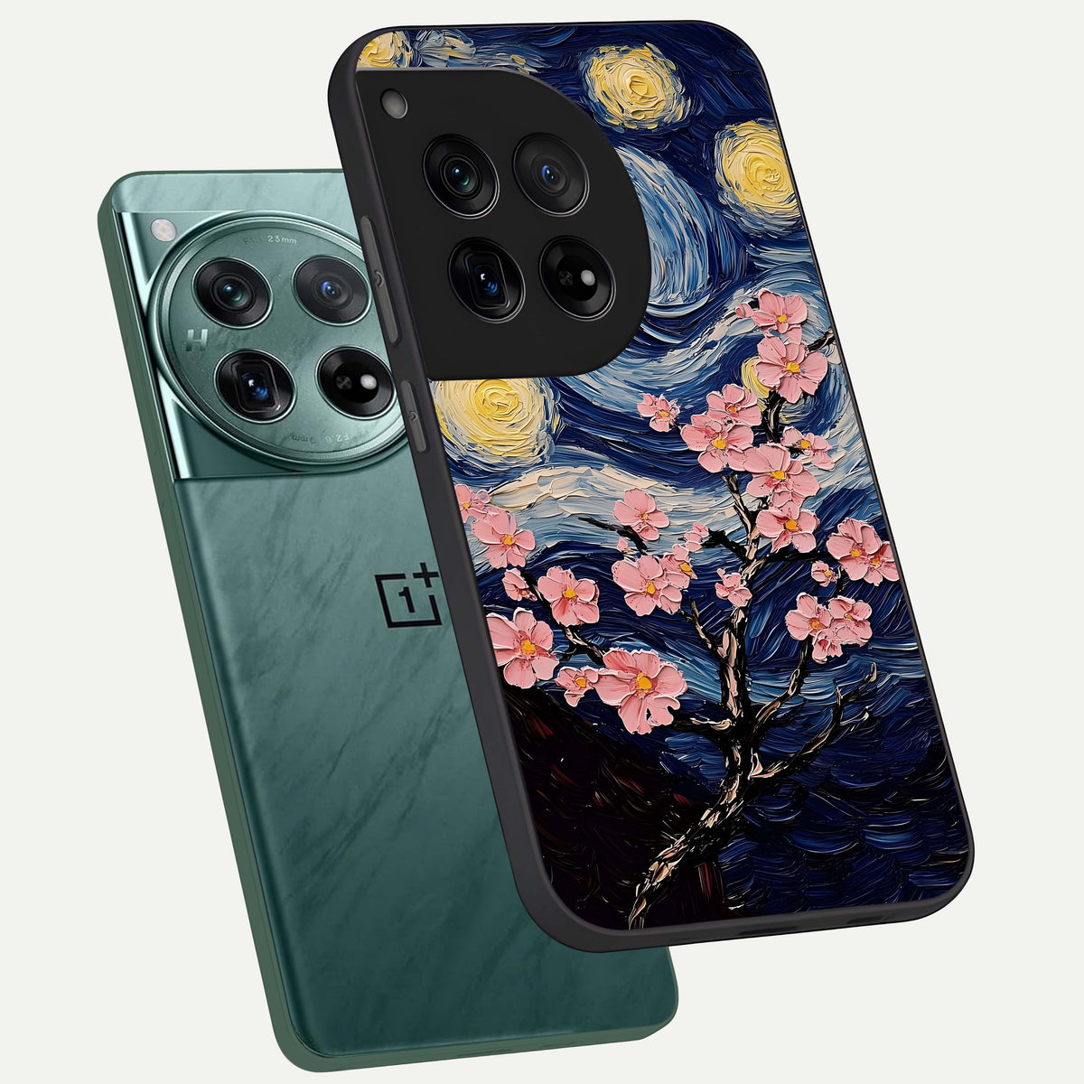  Van Gogh Scenery phone case For OnePlus 12 showing premium glass back cover with detailed artwork