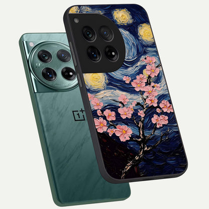  Van Gogh Scenery phone case For OnePlus 12 showing premium glass back cover with detailed artwork