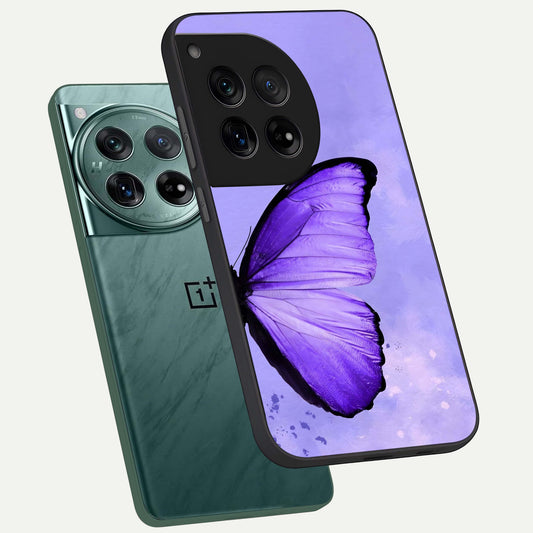  Violet Dream Wing phone case For OnePlus 12 showing premium glass back cover with detailed artwork