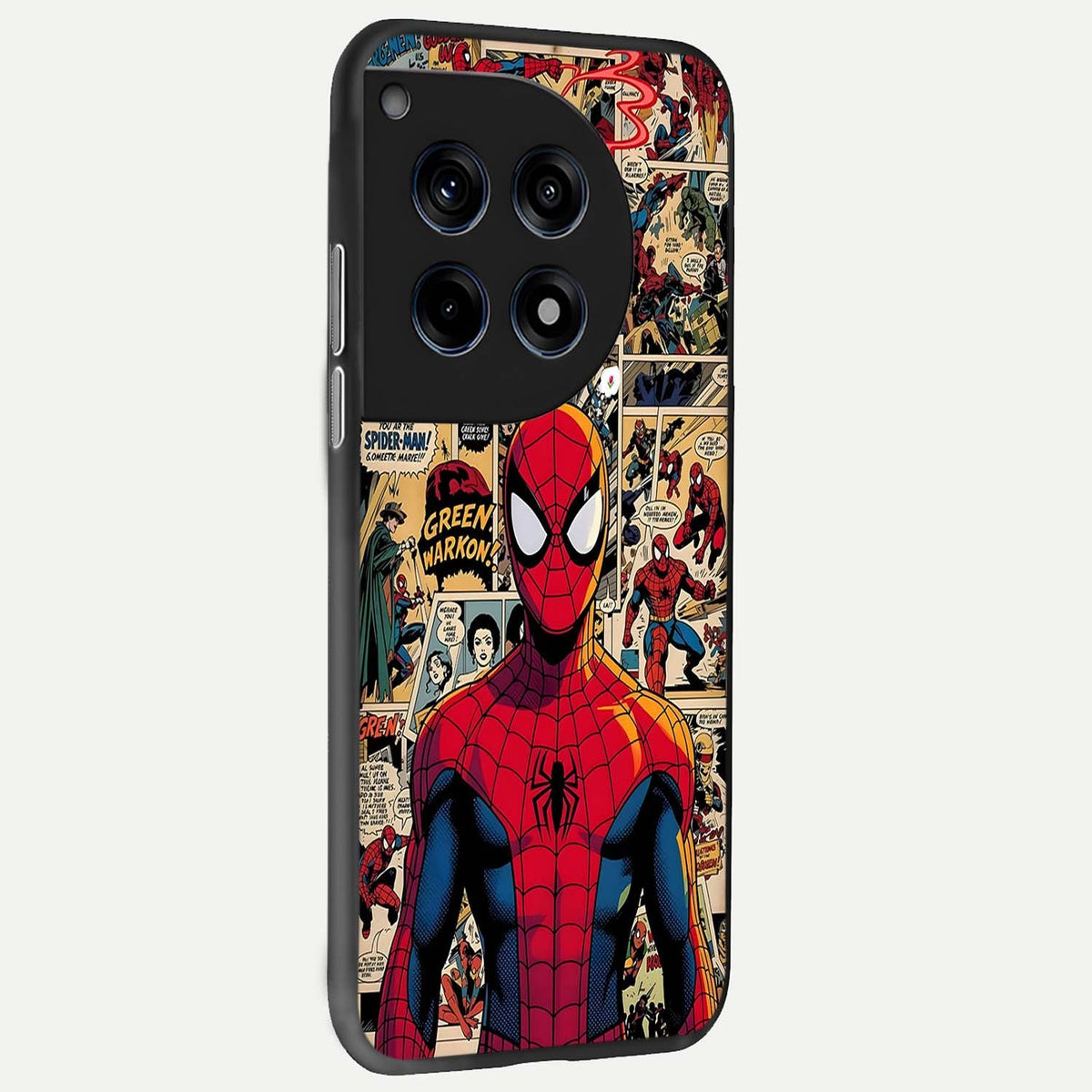  Aesthetic Spider back cover For OnePlus 12 slim fit glass case with vibrant aesthetic design