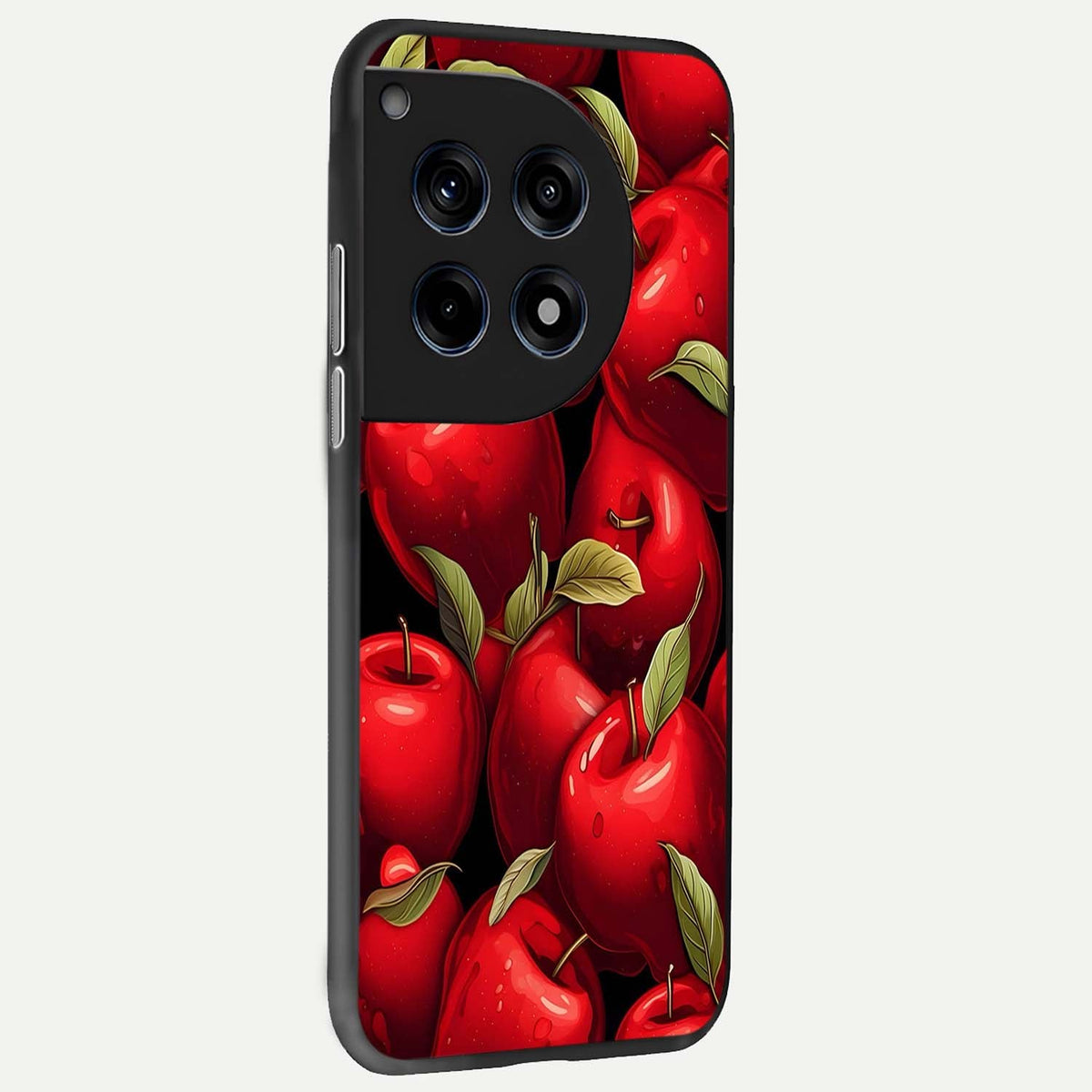  Apple Pattern back cover For OnePlus 12 slim fit glass case with vibrant aesthetic design