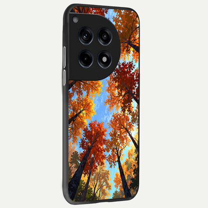  Autumn Sky Rise back cover For OnePlus 12 slim fit glass case with vibrant aesthetic design