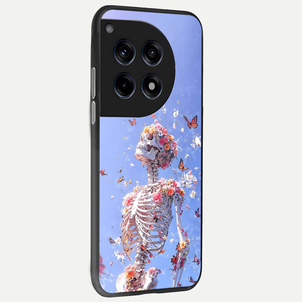  Bloom Beyond Bones back cover For OnePlus 12 slim fit glass case with vibrant aesthetic design