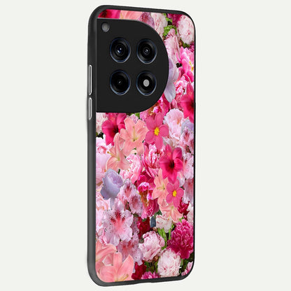  Bloom Crush Fantasy back cover For OnePlus 12 slim fit glass case with vibrant aesthetic design