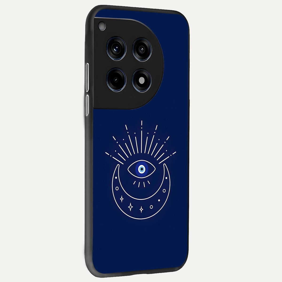  Blue Evil Eye back cover For OnePlus 12 slim fit glass case with vibrant aesthetic design