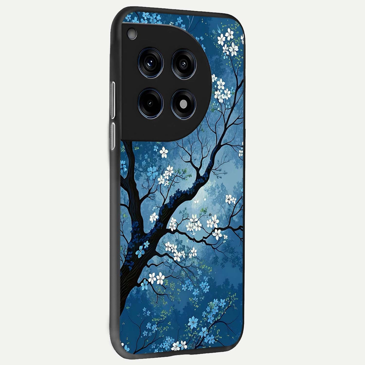 Blue Tree Serenity back cover For OnePlus 12 slim fit glass case with vibrant aesthetic design