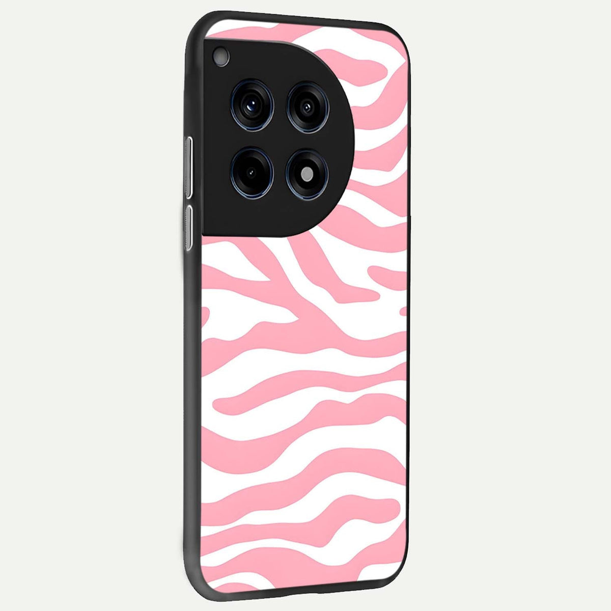  Blush Zebra Flow back cover For OnePlus 12 slim fit glass case with vibrant aesthetic design