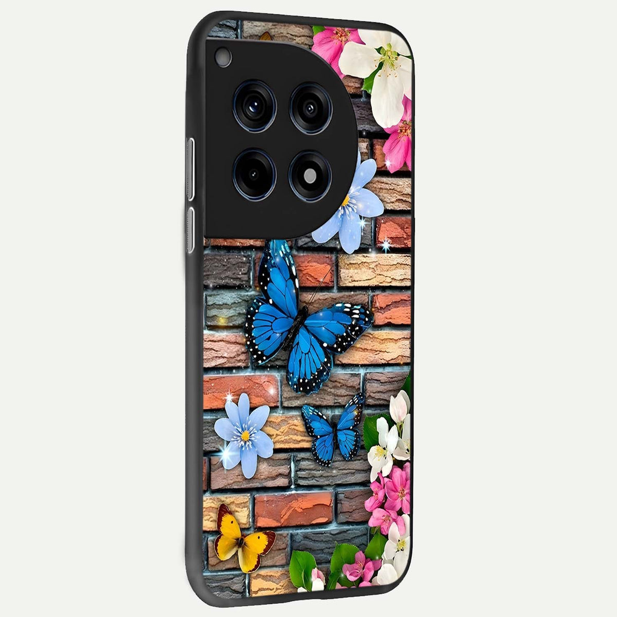  Brick Bloom Flight back cover For OnePlus 12 slim fit glass case with vibrant aesthetic design