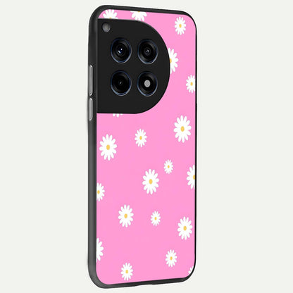  Bubblegum Daisy Pop back cover For OnePlus 12 slim fit glass case with vibrant aesthetic design