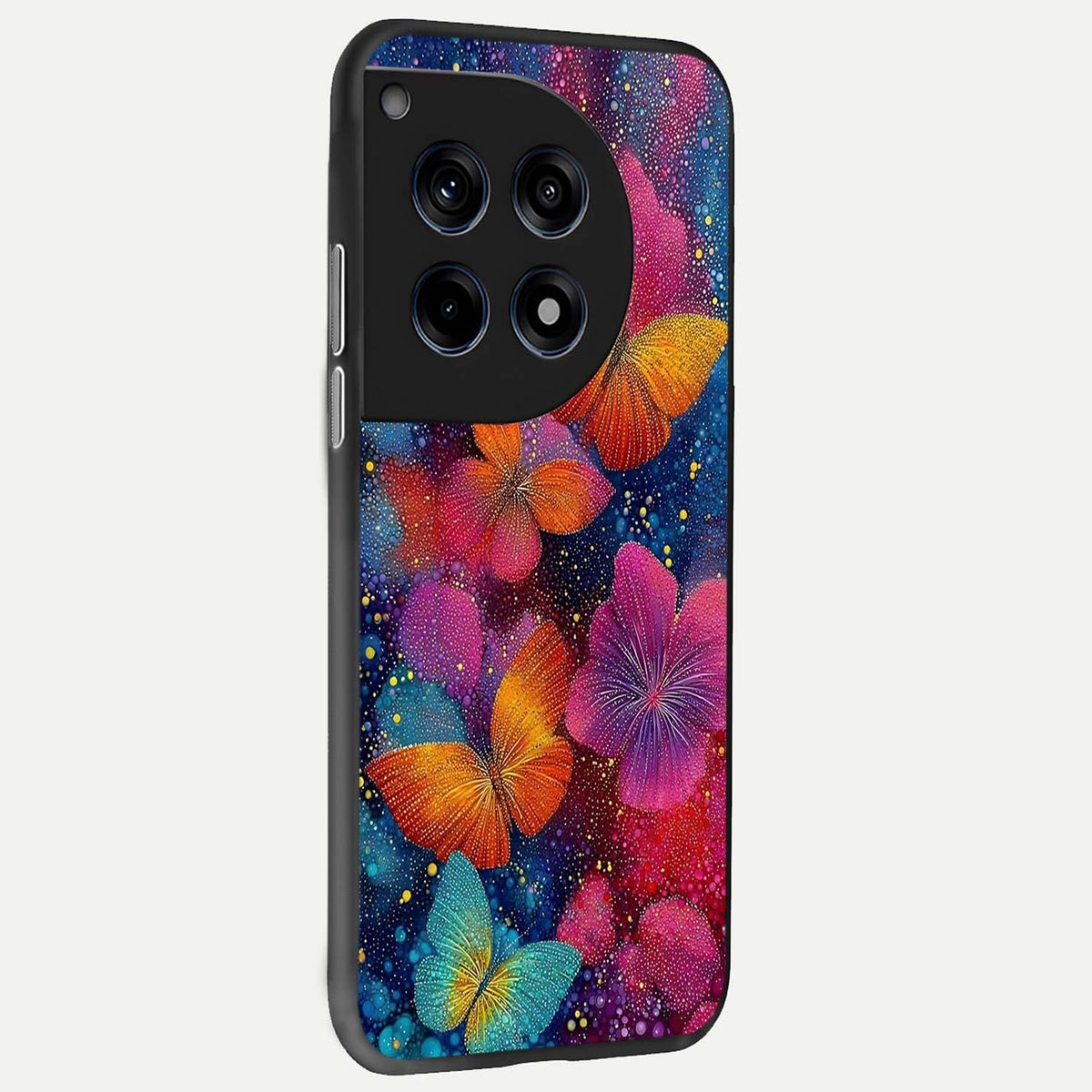  Butterfly Dream Mist back cover For OnePlus 12 slim fit glass case with vibrant aesthetic design