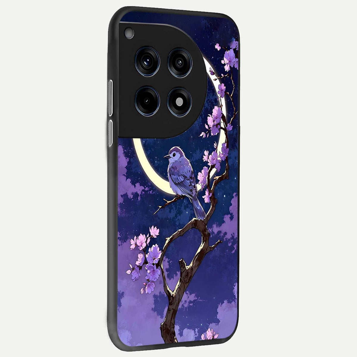  Celestial Bird Blossom back cover For OnePlus 12 slim fit glass case with vibrant aesthetic design