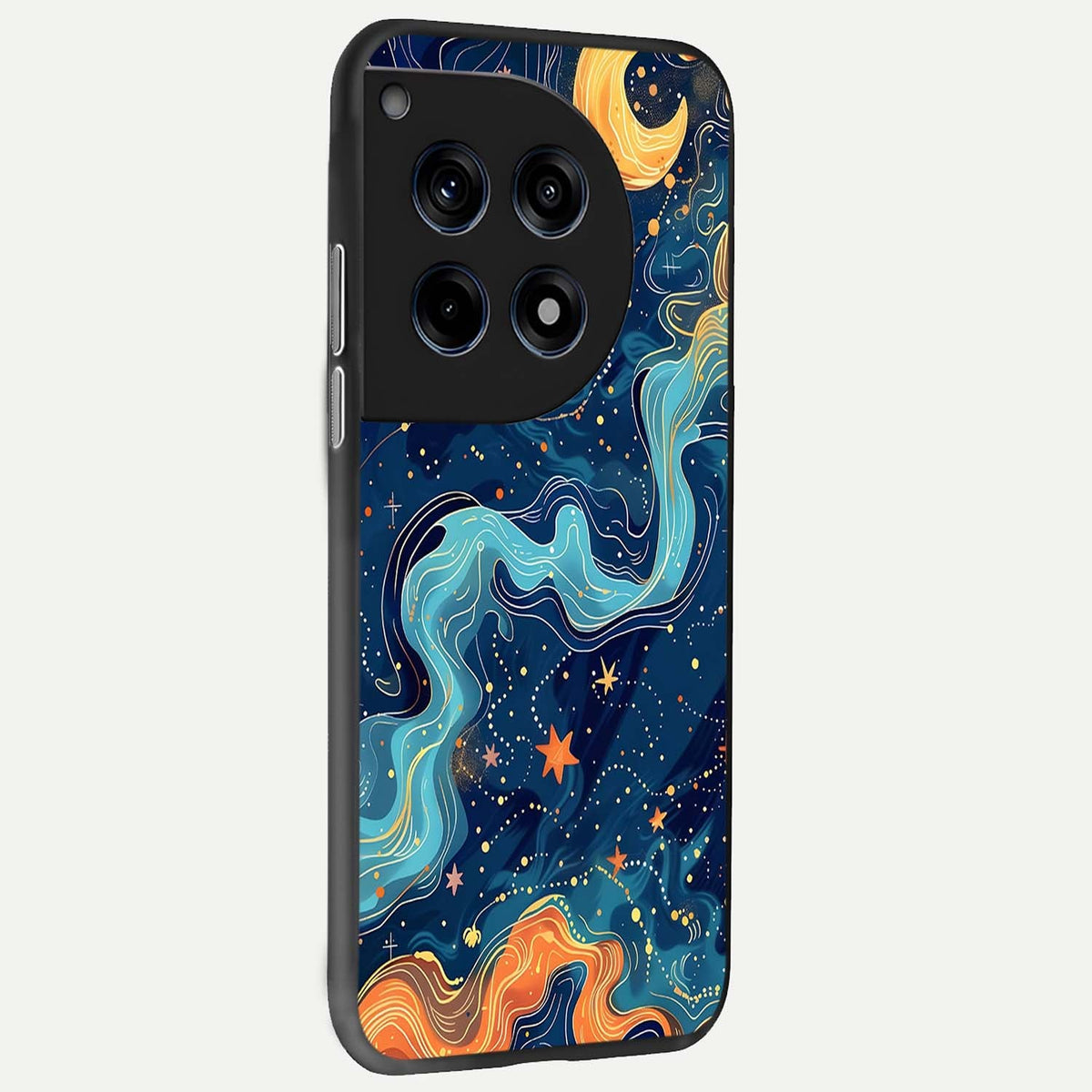  Celestial Dream Flow back cover For OnePlus 12 slim fit glass case with vibrant aesthetic design