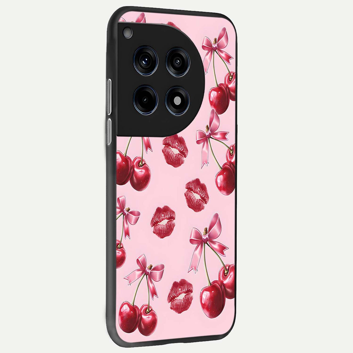  Cherry With Lips back cover For OnePlus 12 slim fit glass case with vibrant aesthetic design
