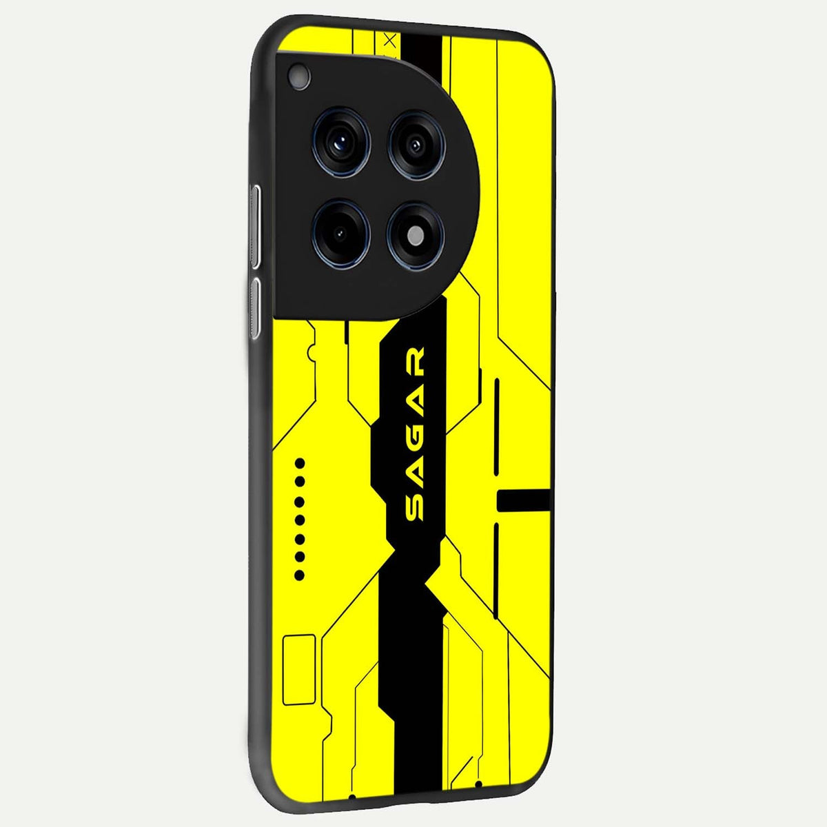  Circuit CYBERPUNK Custom Name back cover For OnePlus 12 slim fit glass case with vibrant aesthetic design