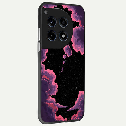  Cosmic Cloud Journey back cover For OnePlus 12 slim fit glass case with vibrant aesthetic design