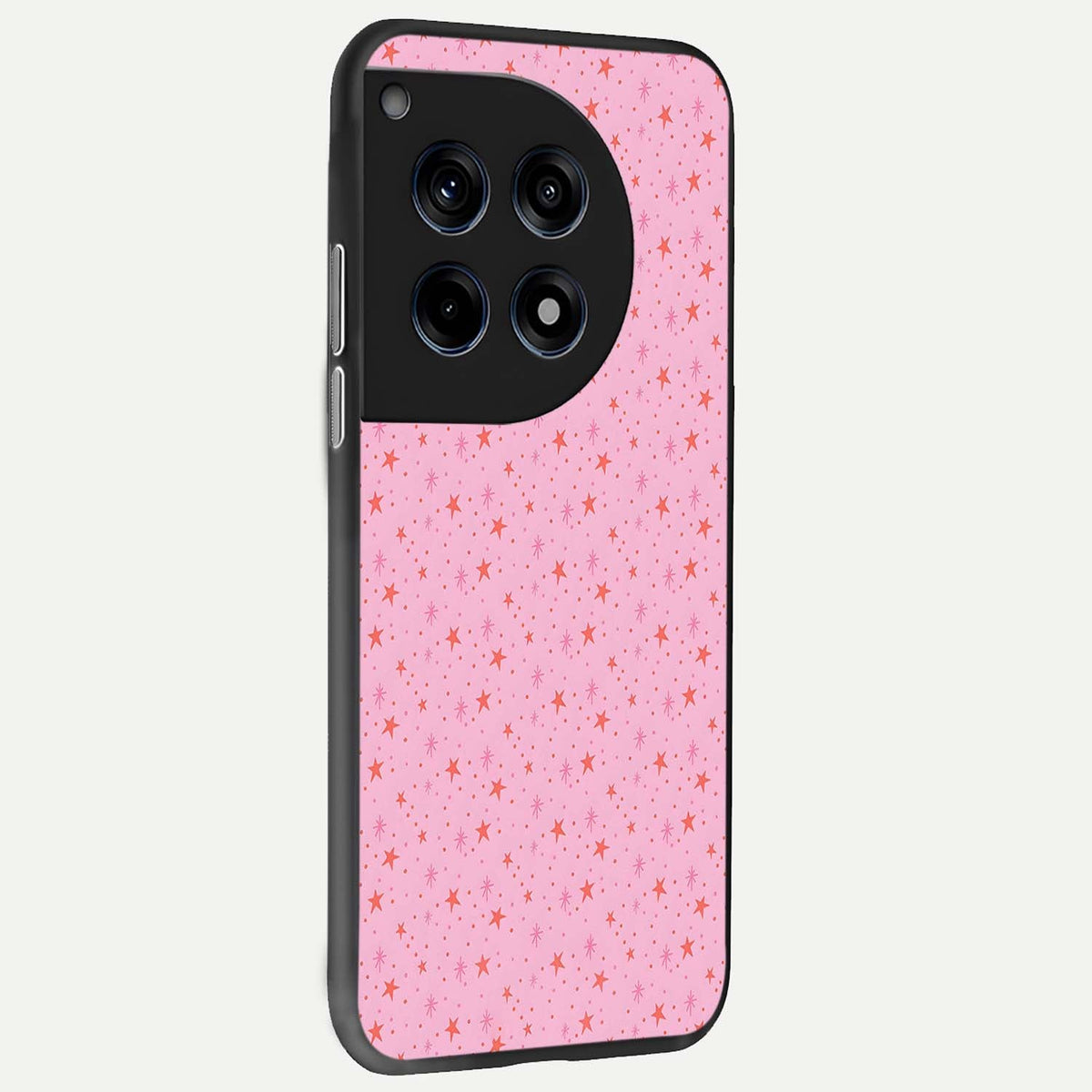  Cosmic Pink Sparkle back cover For OnePlus 12 slim fit glass case with vibrant aesthetic design