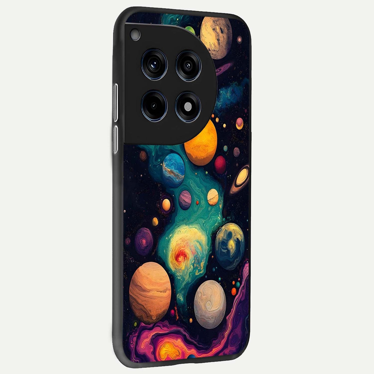  Cosmic Planet Journey back cover For OnePlus 12 slim fit glass case with vibrant aesthetic design