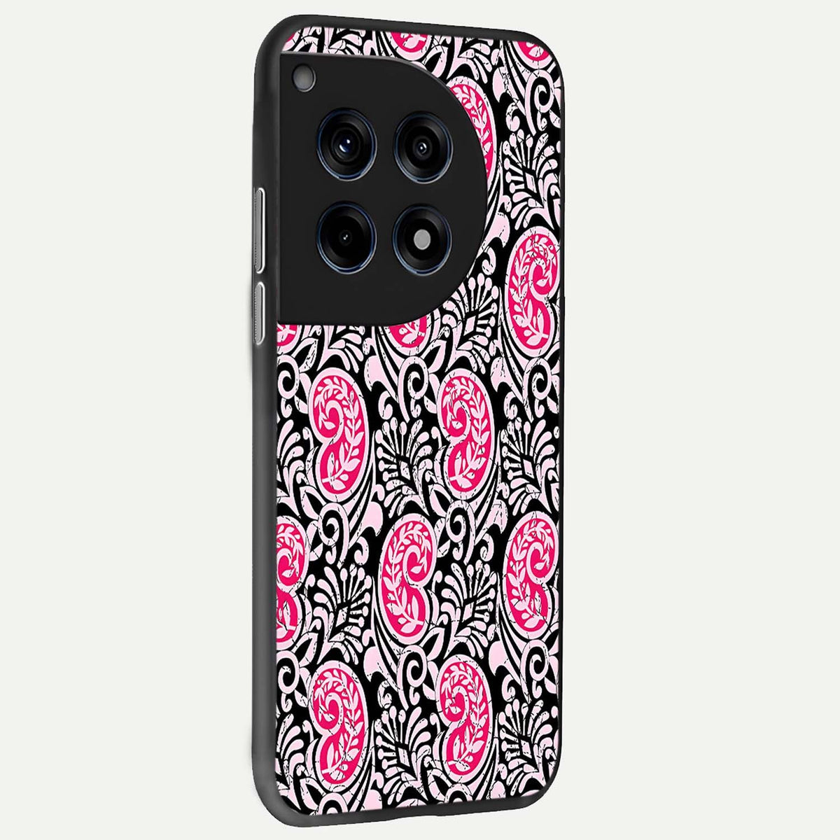  Crimson Paisley Charm back cover For OnePlus 12 slim fit glass case with vibrant aesthetic design