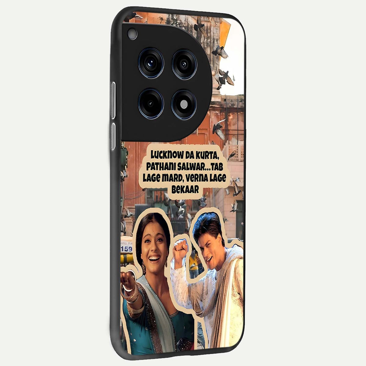  Desi Retro Vibes back cover For OnePlus 12 slim fit glass case with vibrant aesthetic design