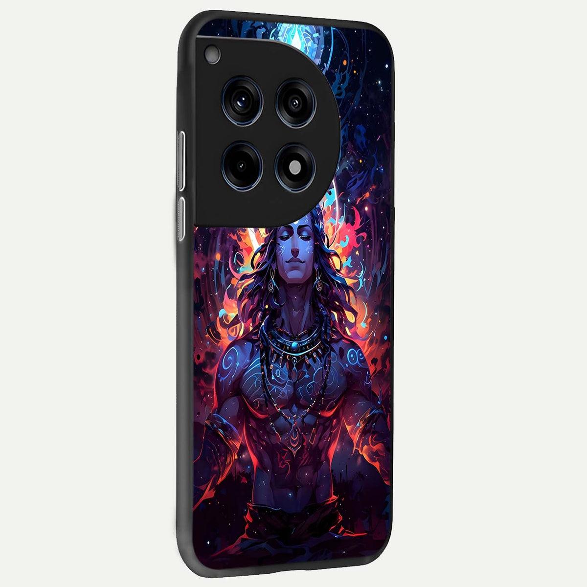  Divine Fire Shiv back cover For OnePlus 12 slim fit glass case with vibrant aesthetic design