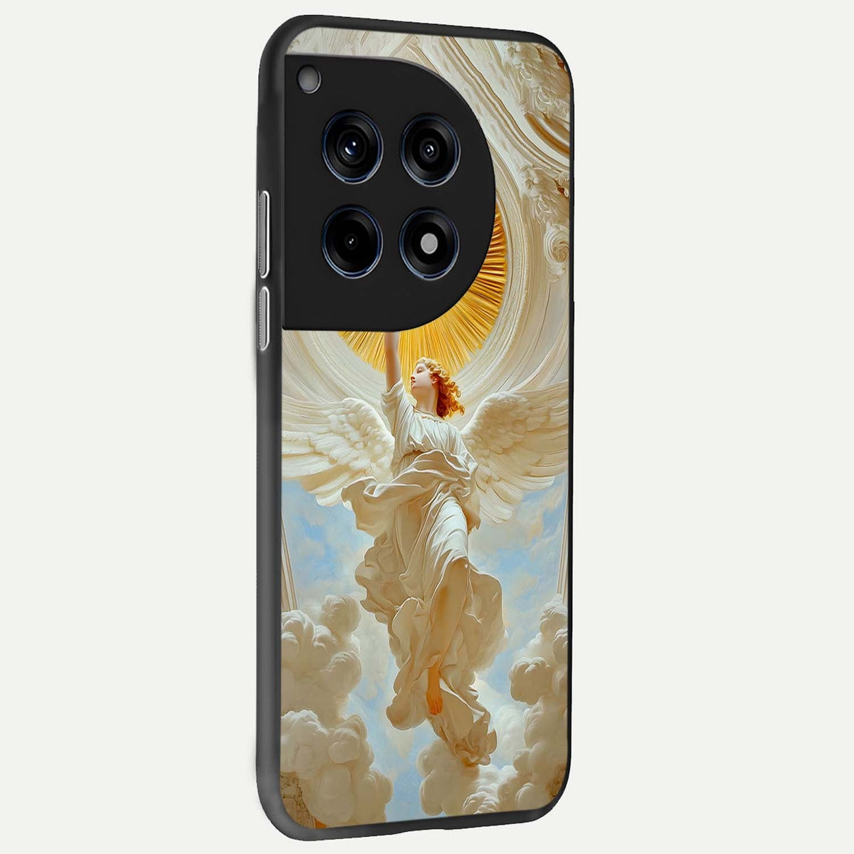  Divine Light Angel back cover For OnePlus 12 slim fit glass case with vibrant aesthetic design
