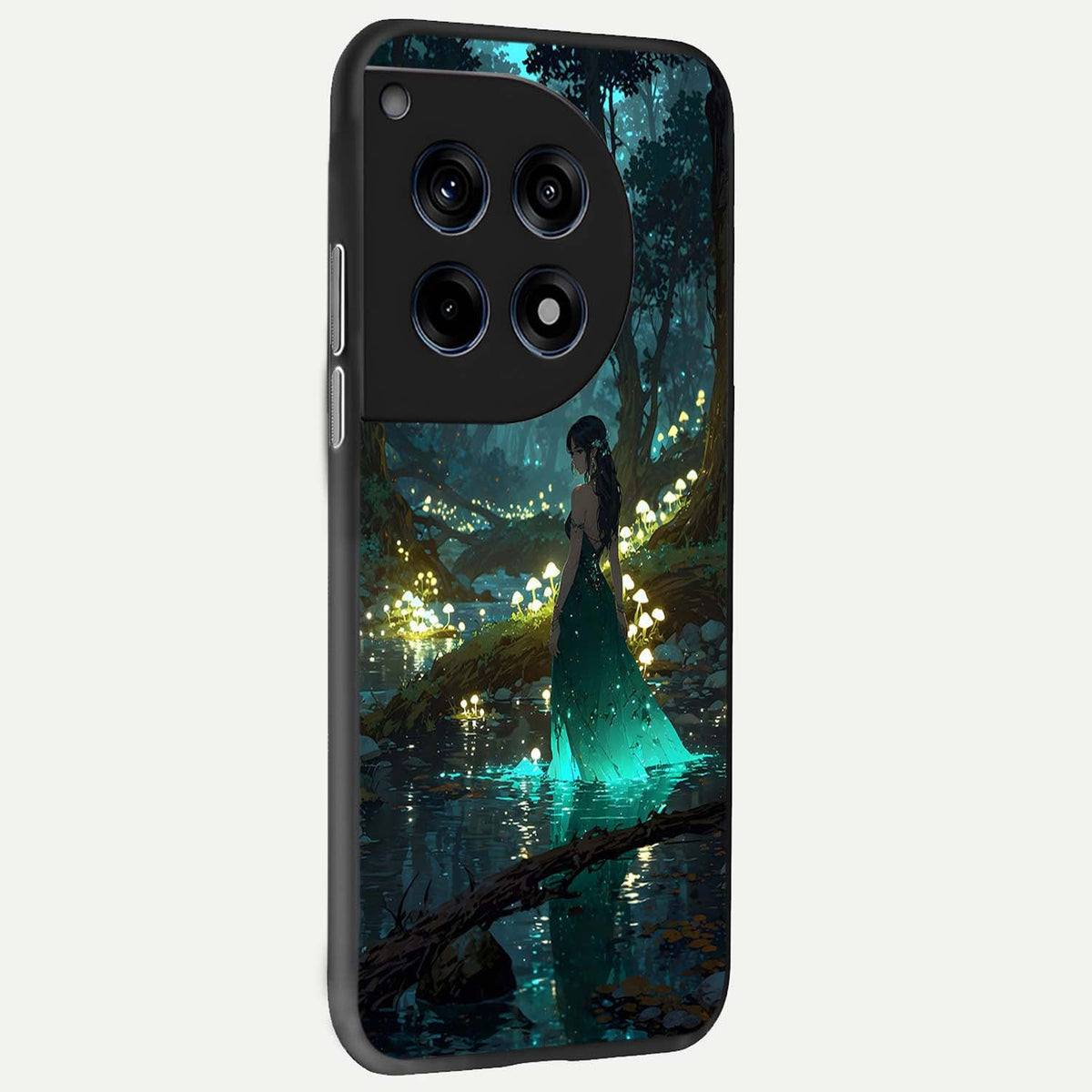  Enchanted Forest Glow back cover For OnePlus 12 slim fit glass case with vibrant aesthetic design
