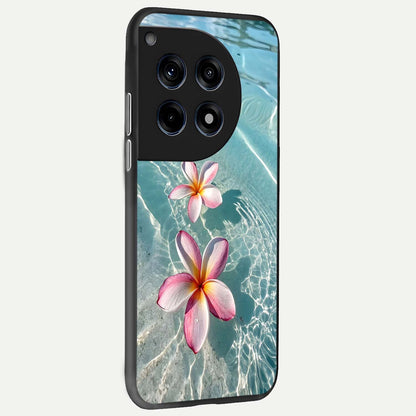  Floating Bloom Bliss back cover For OnePlus 12 slim fit glass case with vibrant aesthetic design