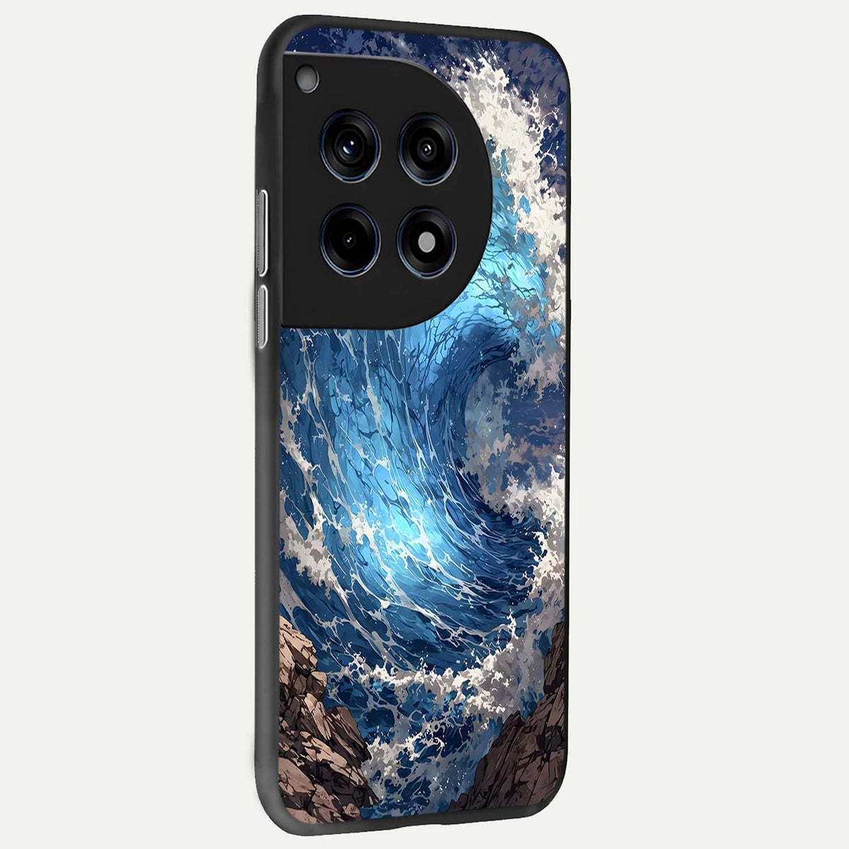  Giant Ocean Wave back cover For OnePlus 12 slim fit glass case with vibrant aesthetic design