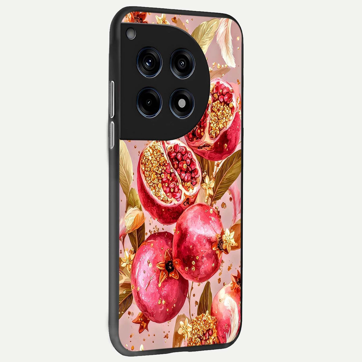  Golden Bloom Glow back cover For OnePlus 12 slim fit glass case with vibrant aesthetic design