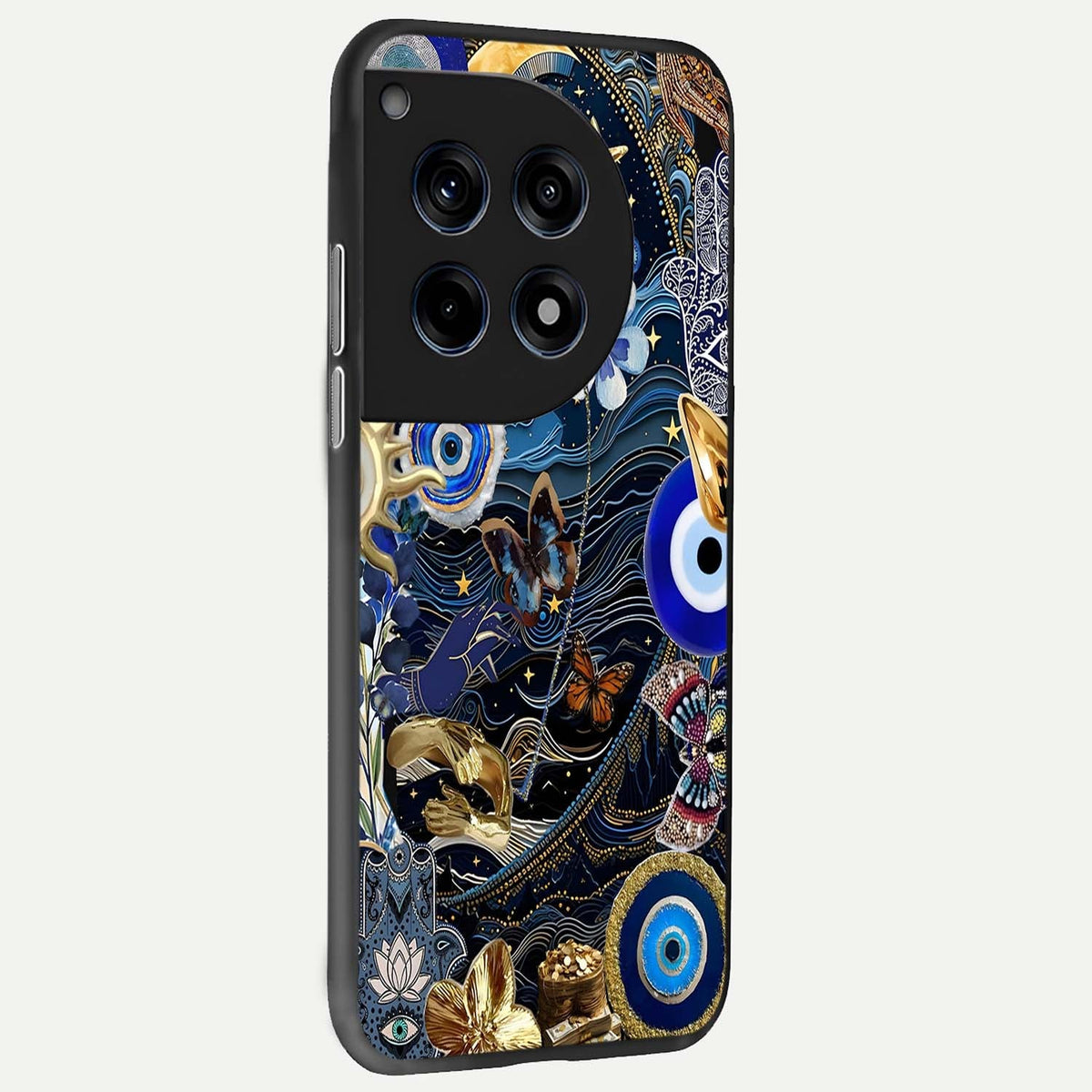  Golden Moon Magic back cover For OnePlus 12 slim fit glass case with vibrant aesthetic design