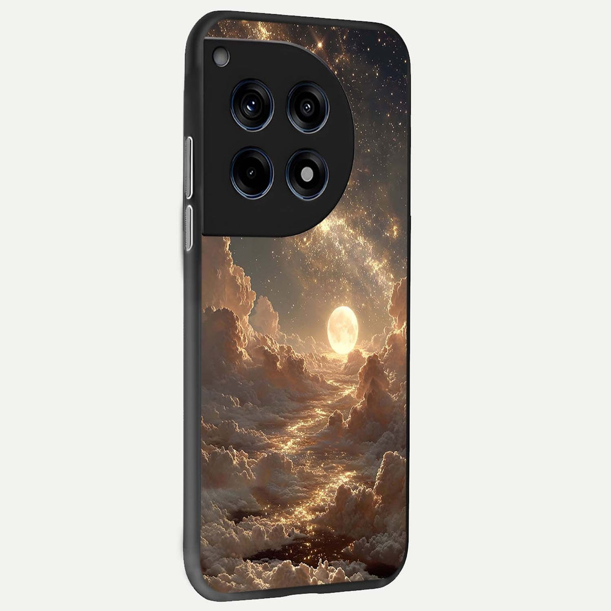  Golden Sky Dream back cover For OnePlus 12 slim fit glass case with vibrant aesthetic design