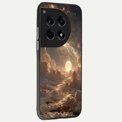  Golden Sky Dream back cover For OnePlus 12 slim fit glass case with vibrant aesthetic design