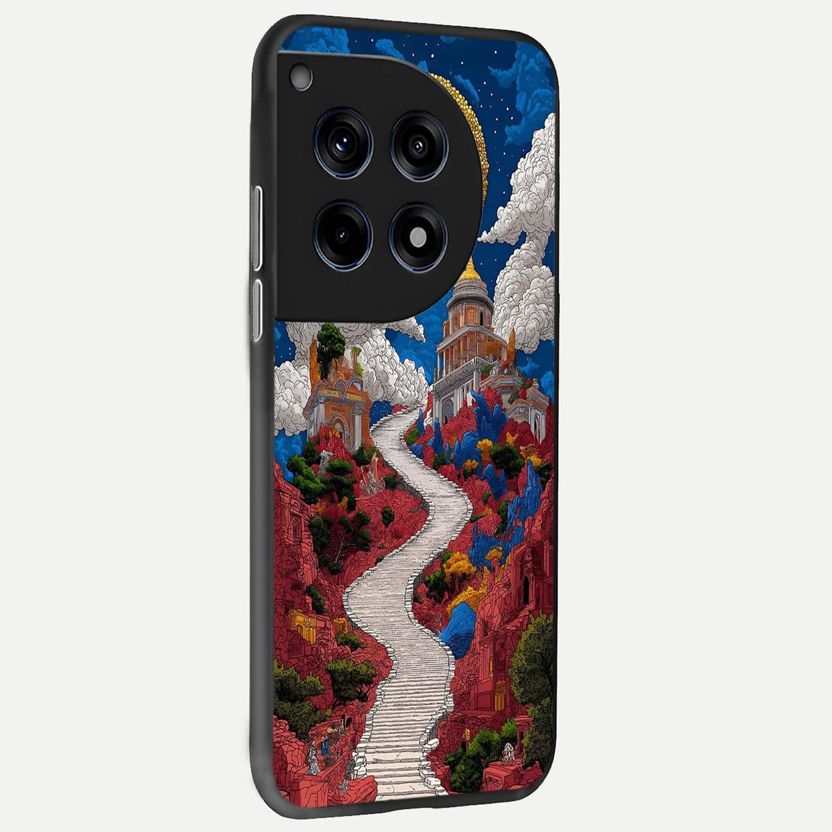  Heavenly Moon Path back cover For OnePlus 12 slim fit glass case with vibrant aesthetic design