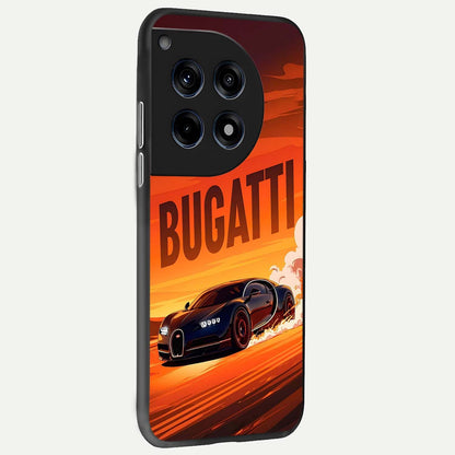  Inferno Bugatti Storm back cover For OnePlus 12 slim fit glass case with vibrant aesthetic design