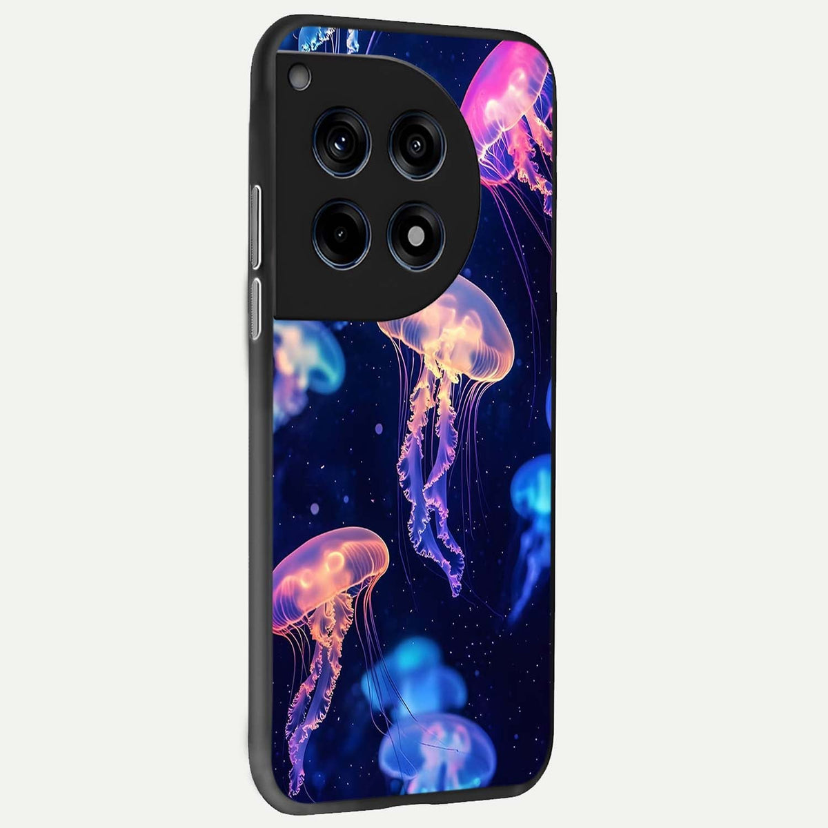  Jellyfish Pattern back cover For OnePlus 12 slim fit glass case with vibrant aesthetic design