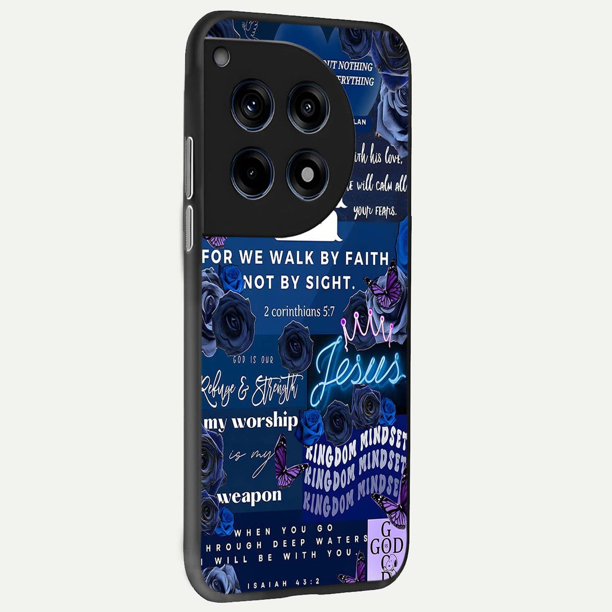  Kingdom Faith Glow back cover For OnePlus 12 slim fit glass case with vibrant aesthetic design