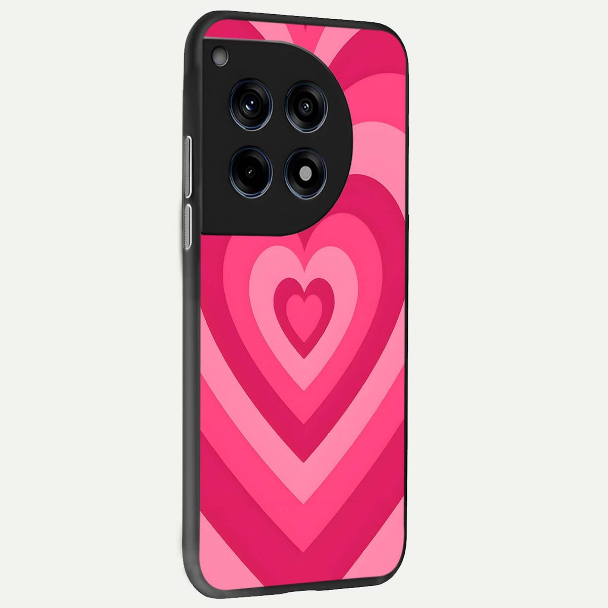  Layered Love Hearts back cover For OnePlus 12 slim fit glass case with vibrant aesthetic design