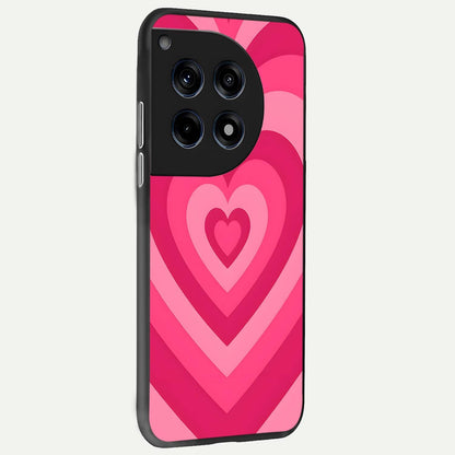  Layered Love Hearts back cover For OnePlus 12 slim fit glass case with vibrant aesthetic design