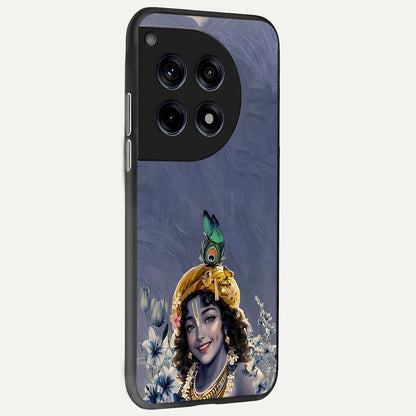  Lord Krishna back cover For OnePlus 12 slim fit glass case with vibrant aesthetic design