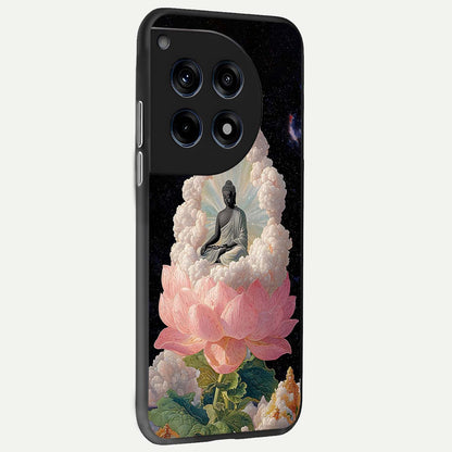  Lotus Divine Peace back cover For OnePlus 12 slim fit glass case with vibrant aesthetic design