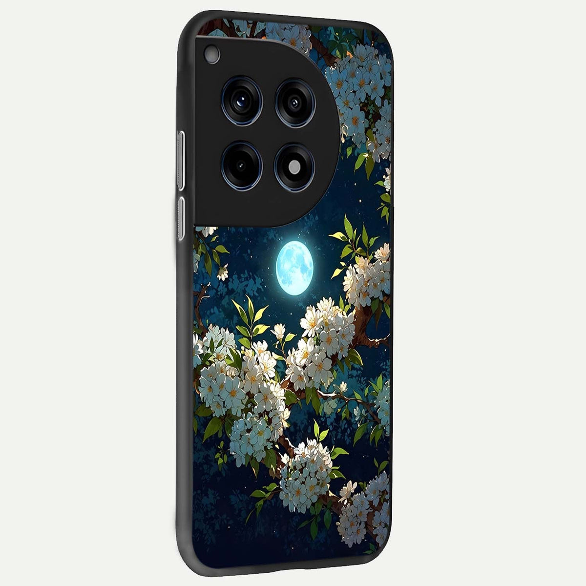  Moonlit Blossom Dream back cover For OnePlus 12 slim fit glass case with vibrant aesthetic design