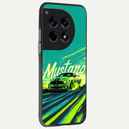  Mustang Bang back cover For OnePlus 12 slim fit glass case with vibrant aesthetic design