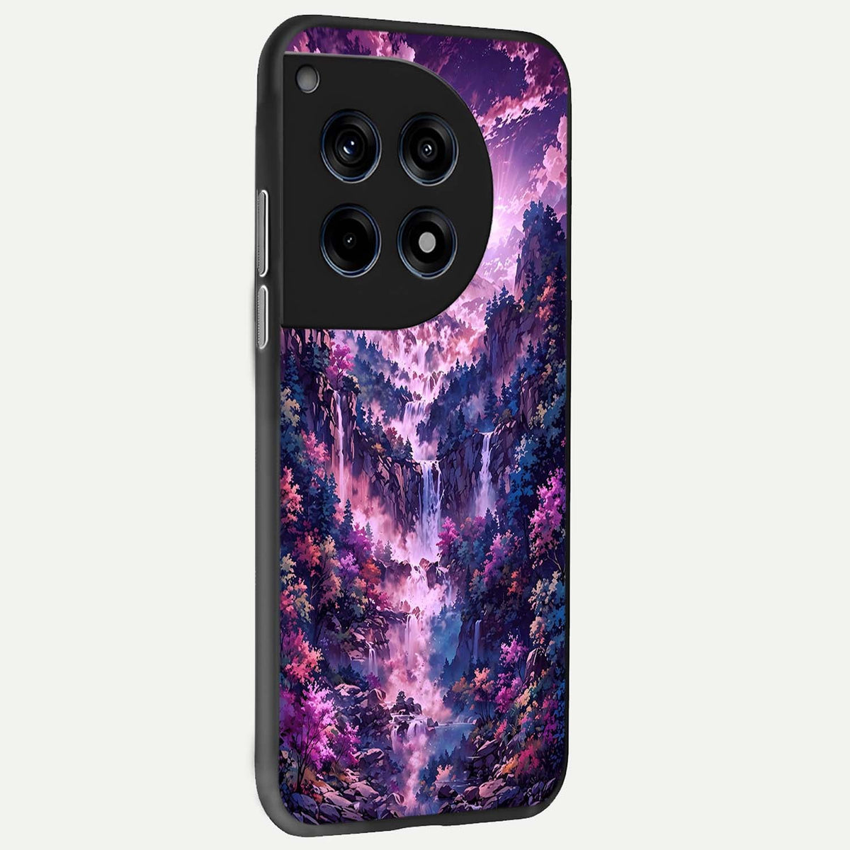  Mystic Cascade Peaks back cover For OnePlus 12 slim fit glass case with vibrant aesthetic design