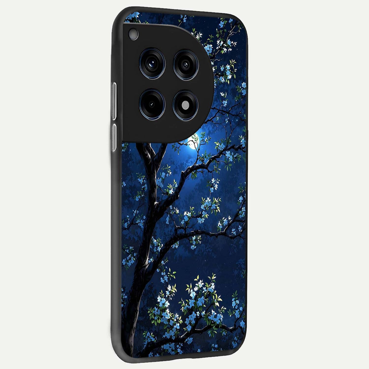  Mystic Floral Night back cover For OnePlus 12 slim fit glass case with vibrant aesthetic design