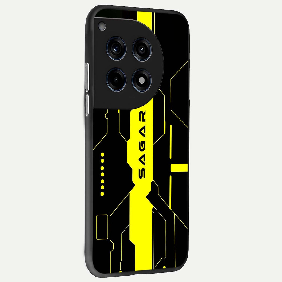  Neon CYBERPUNK Custom Name back cover For OnePlus 12 slim fit glass case with vibrant aesthetic design