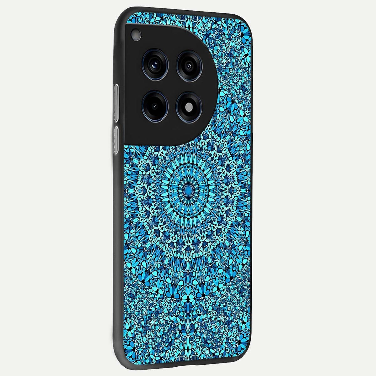  Ocean Bloom Mandala back cover For OnePlus 12 slim fit glass case with vibrant aesthetic design