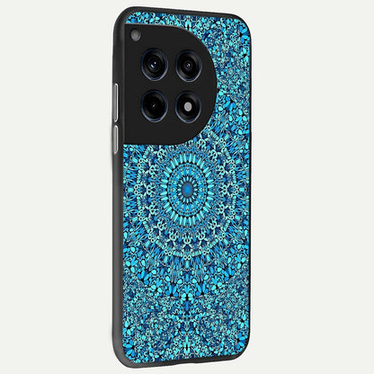  Ocean Bloom Mandala back cover For OnePlus 12 slim fit glass case with vibrant aesthetic design